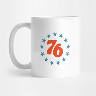 76 - Star Design (Red + Blue on White) Mug